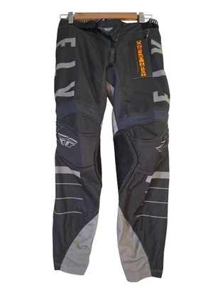 Pantalones Cinéticos Fly Racing Juveniles 26 Ventilados Motocross Offroad Negro Gris Foto 1 de 4