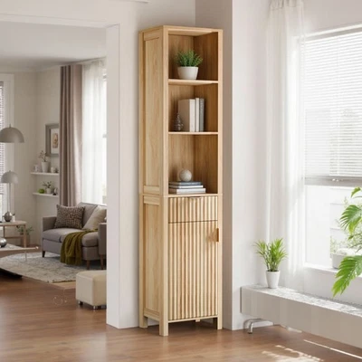 Bad hochschrank Badschrank Badezimmerregal Einzeltür Schrank 1 Türen MDF - Bild 1 von 4