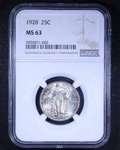1928 Standing Liberty Quarter - 25c NGC MS63 - Lustrous! - Picture 1 of 4