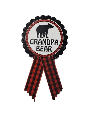 Значок для душа ребенка Grandpa To Be Pin Buffalo Papa Bear раскрытие пола - Изображение 1 из 3