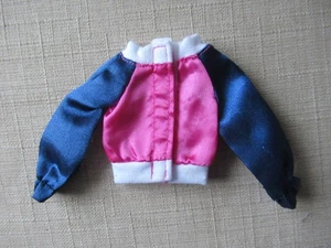 Barbie Jacke Mantel rosa mit dunkelblauen Ärmeln - Bild 1 von 2
