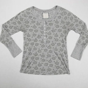 Top Babydoll Vintage Old Navy para mujer XL gris Henley Y2K floral ajustado - Imagen 1 de 11