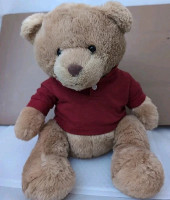 AEROPOSTALE Peluche OSO DE PELUCHE Rojo Manga Corta Camisa Aero Relleno 12" Sitt Foto 1 de 4