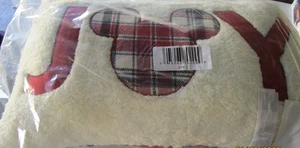 New Disney Parks Mickey Mouse Plaid JOY Large Christmas Pillow 16 by 26 in - Picture 1 of 5