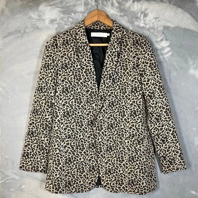  Куртка блейзер ASTR Revolve леопардовый принт открытая спереди увеличенный размер XS офисная сирена  - Изображение 1 из 4