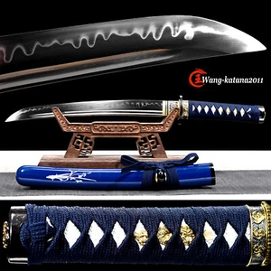 "Mini cuchillo katana japonés afilado samurái japonés afilado de arcilla templado T10" tanto - Imagen 1 de 12