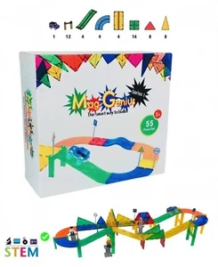 Mag-Genius Racing 55 Piece Magnet Racing Set Includes 8 Road Sign 2 People NEW ! - Picture 1 of 4