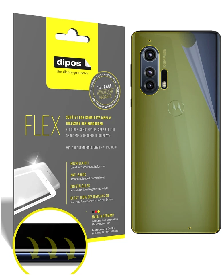 3x Pellicola per Motorola Edge Plus posteriore protettiva, rivestimento al 100%, - Immagine 1 di 4
