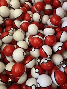 25 Red Mini 2” Pokeballs with 25 Random Action Figures Kids Bday Party Gift - Picture 1 of 1