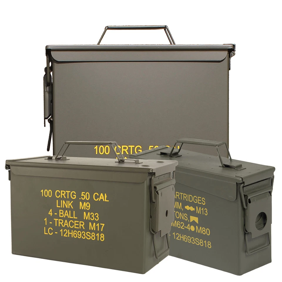 Mil-Tec Steel Ammo Box Military Storage Tool Metal Container Hinged - Brand New - Image 1 of 1