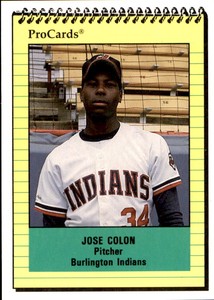 1991 Burlington Indians ProCards #3291 Jose Colon Dominican Republic DR Card
