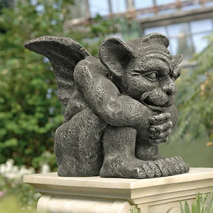 Emmett Gargoyle Sculpture Gothic Statue Living Room Office Cast Stone Decoration - Picture 1 of 7