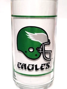 Vintage Philadelphia EAGLES NFL Football MOBIL Oil 5.5" tall Drinking Glasses - Picture 1 of 5