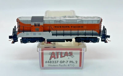 N Scale Atlas #48237 GP-7 Ph. 2 "Western Pacific" #710 Locomotive Original Box - Image 1 of 4
