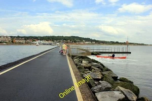 Photo 6x4 Path and Jetty at West Kirby Marine Lake Caldy The guy in the c c2013 - Picture 1 of 1