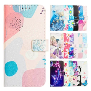 Case for Motorola G14 G84 G64 Edge 40 Painted PU Leather Wallet Case Phone Cover - Picture 1 of 30