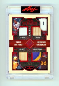 2025 Leaf Award Season 1978 Game Used Relic Jim Rice, Whitaker, Parker, Perry /3 - Picture 1 of 2