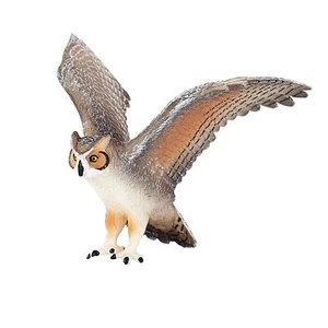 Green Horned Owl Bird Toy Figure 9 cm Length Approx Mojo Fun 387284 - Picture 1 of 5