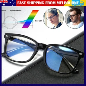 Blue Light Filter Block UV Transparent Lens Computer Gaming Glasses Anti Glare - Picture 1 of 11