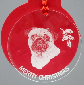 ADORNO DE PERRO PUG #1, LUCITE, - Imagen 1 de 2