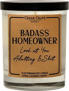 Candle | Funny Housewarming Gifts New Home | Neighbor Badass Homeowner - Picture 1 of 6
