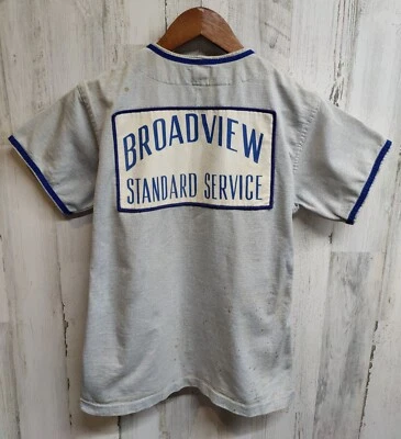 Винтажная бейсбольная футболка 1950-х с потертостями Broadview Standard Service No.8 Rawlings   - Изображение 1 из 4