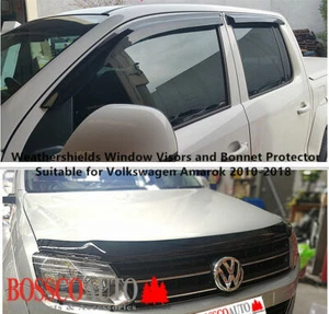 Weathershields and Bonnet Protector Suitable For Volkswagen Amarok 2H 2009-2022 - Picture 1 of 4