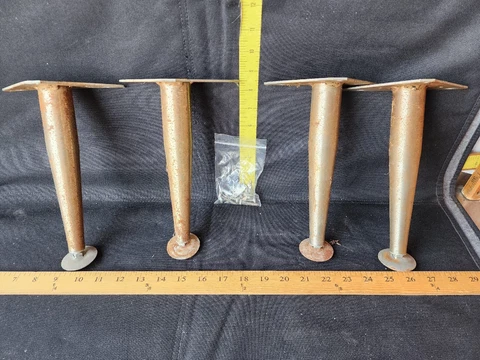 Vintage Mid Mod MCM Industrial Furniture Cabinet Table Legs Pivot Feet Used Cover