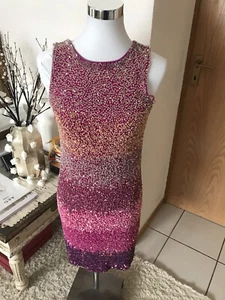 AMOR & PSYCHE Kleid aus Perlen Pink-lila Gr. DE S-M Pailletten Glitzer Neu - Bild 1 von 8