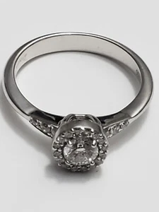 Anillo de compromiso Diadori de oro blanco de 18 quilates - Imagen 1 de 10