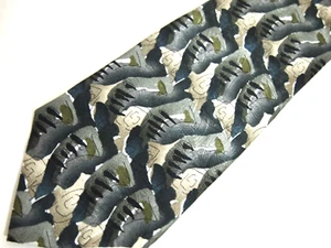J. Garcia Mens Necktie Tie Courtyard Performance Green Grey Abstract Wide 60" - Picture 1 of 6