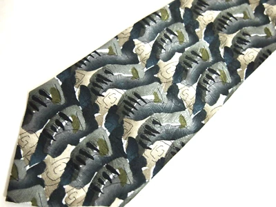 Corbata para hombre J. Garcia corbata patio rendimiento verde gris abstracto ancha 60" Foto 1 de 4