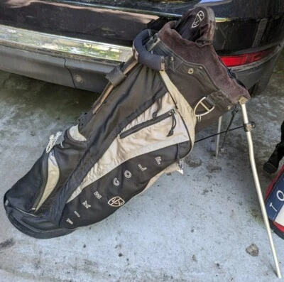 Nike Golf Stand Carry Bag - 5 Way Black & Silver Ozzi Dual Backpack Strap System - Image 1 of 4