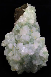 Green  Apophyllite Crystals W/ Calcite crystals formation natural mineral - Picture 1 of 7