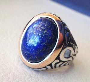 Natural Gemstone Lapis Lazuli Ring 925 Silver Handmade Ottoman Mens Rings MR#303 - Picture 1 of 3