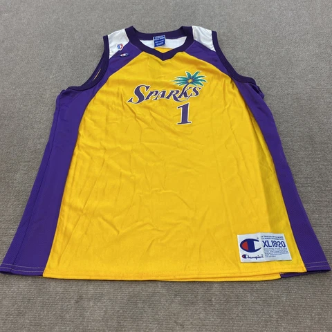 Vintage LA Sparks Jersey Champion #1 Brown Girls Size XL 18-20 WNBA Cover