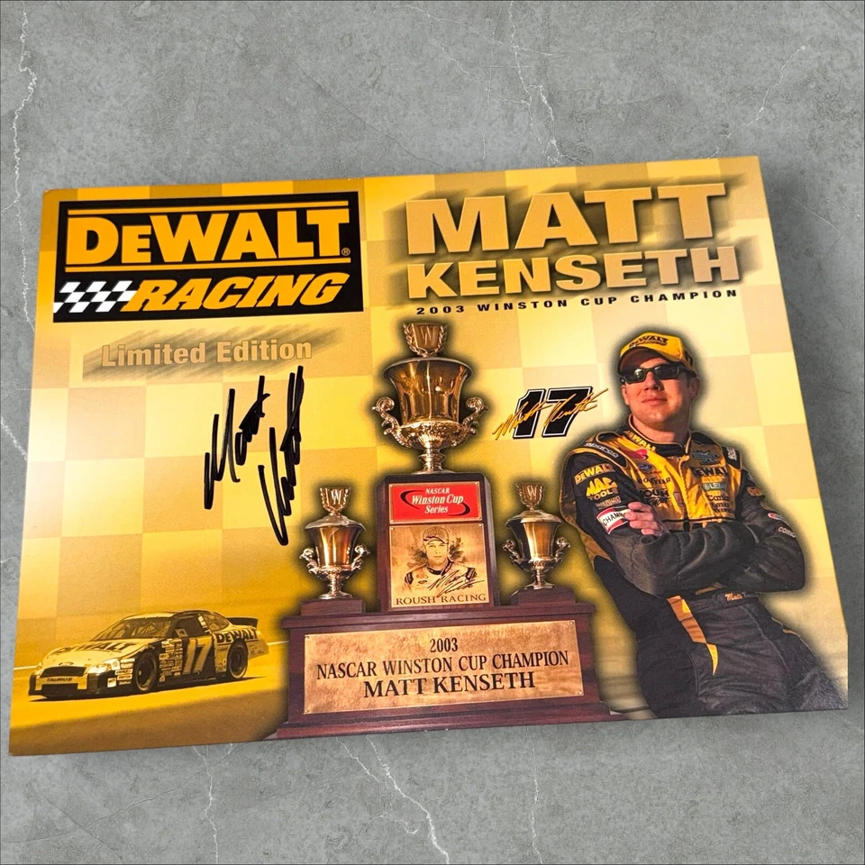 Foto de Matt Kenseth DE COLECCIÓN autografiada 2003 WINSTON CUP CHAMPION DEWALT HOFer Foto 1 de 1
