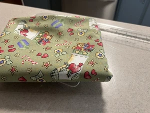 Christmas Fabric 2 Yards Teddy Bears in stocking W/ Presents Candy Cane Cotton - Picture 1 of 4