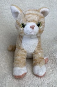 Wild Republic 10” Cuddlekins Orange Tabby Cat Plush Striped Green Eyes 2016 - Picture 1 of 7