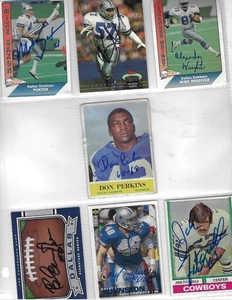 KONVOLUT 7 SIGNIERTE DALLAS COWBOYS LEGENDS FOOTBALL KARTEN - Bild 1 von 1