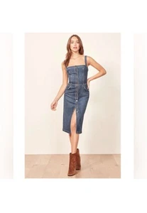 Reformation Camille Denim Midi Knielang Jeans Blau Gr. 6 in Top Zustand - Bild 1 von 7