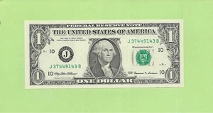 1999 ..UNCIRC $1  J 3744 9143 B  .... 1999 $1  J-B      NICE NOTE         FRN - Picture 1 of 2