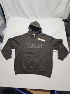 NEU Fear of God Essentials Hoodie Off Black Größe M - Bild 1 von 14