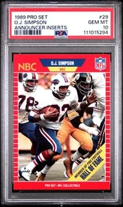 1989 Pro Set Announcer Inserts #29 O.J. Simpson Announcer Inserts PSA 10 - Bild 1 von 2