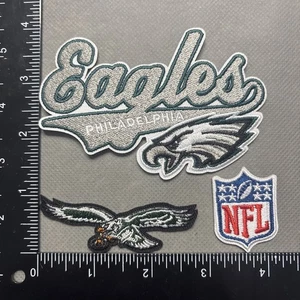 LOT OF 3 PHILADELPHIA EAGLES IRON ON EMBROIDERED PATCH - Picture 1 of 1