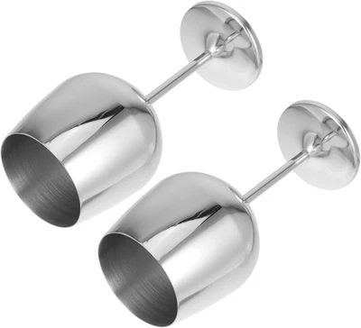 Bicchieri Da Vino in Acciaio Inossidabile 304 Dorati 18Oz 500Ml Set 2 Pezzi Cali - Immagine 1 di 4