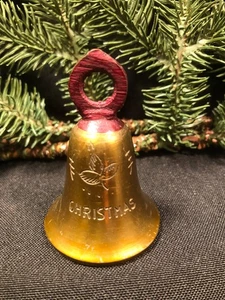 Vintage Weihnachten ~ Messing Glocke von Sarna ~ klein ~ "40er Jahre" ~ "Frohe Weihnachten" - Bild 1 von 11