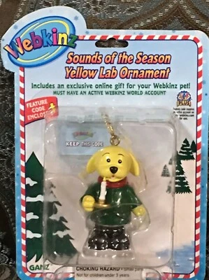 Webkinz Adorno de Navidad - Sonidos de la Temporada Amarillo Laboratorio Nuevo con Código  Foto 1 de 4