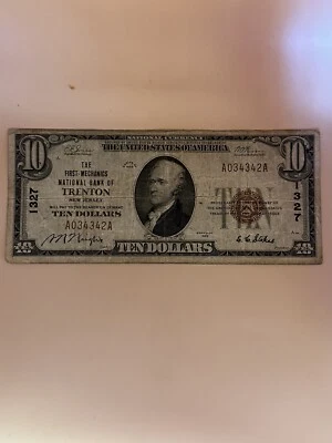 1929 $10 First-Mechanics NB of Trenton, New Jersey Type I - Image 1 of 3