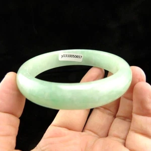 59mm Certified Grade "A" Natural Green Jadeite Jade Gems Bangle bracelet V207 - Picture 1 of 8